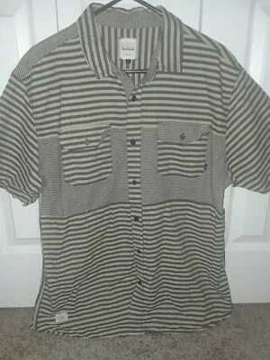 Split Co USA Men’s Beige/Blue Chambray Button  Shirt Size XL  - Image 1 of 4