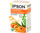 Tipson Organic Turmeric Peach & Moringa 25 Enveloped Tea Bags Free Shipping