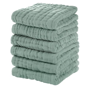 Muslin Baby Washcloths 6 Pack, 100% Cotton Wash Cloths for Babies, Large 12''X12 - Picture 1 of 7