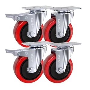 4 ruedas giratorias de goma de alta resistencia de 100 mm 700 kg ruedas carro muebles ruedas - Imagen 1 de 14