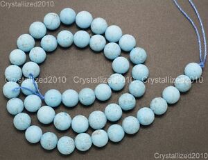 Natural Matte Frosted Gemstone Round Loose Beads 4mm 6mm 8mm 10mm 12mm 15" Pick