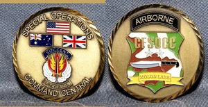 ELITE SPECIAL OPS Combined BRITISH Australia & U.S. FORCES FLAGS CHALLENGE COIN - Picture 1 of 1