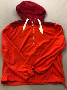 Old Navy Jacket Women's Large Bright Red 1/4 Zip Pullover Windbreaker - Picture 1 of 5