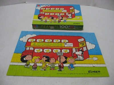 1982 Milton Bradley Peanuts Gang 100 Piece Puzzle London Bus Stop #4382-5 - Image 1 of 4