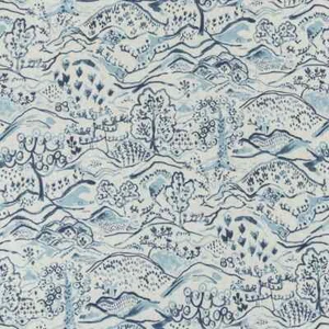 Grace Indigo Eco-Tech Performance Toile Print Upholstery Fabric by the Yard - Picture 1 of 5