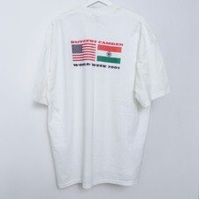 Vintage Rutgers University World Week 2001 India USA T Shirt XL X Large White