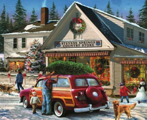 STEVENS SPRINGS COUNTRY STORE Christmas 1000 Pieces BOXLESS Jigsaw Puzzle 100% - Picture 1 of 2