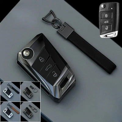 Zinc Alloy Silicone Car Key Case Cover For VW Polo Karoq Golf Skoda Leon Tiguan - Image 1 of 4