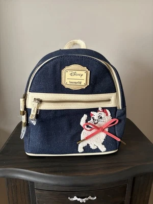 Mini Mochila Loungefly X Disney The Aristocats Marie Denim Nueva Con Etiqueta Foto 1 de 4
