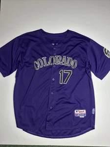 Vintage Colorado Rockies Todd Helton Purple STITCHED MLB Baseball Jersey Size 52 - Picture 1 of 8