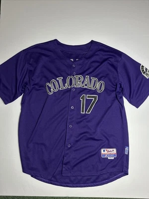 Vintage Colorado Rockies Todd Helton Purple STITCHED MLB Baseball Jersey Size 52 - Image 1 of 4
