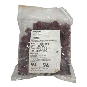 1-1376384-2 TE Connectivity Power To Board Connector 5mm 4 Position [Qtyx100] - Picture 1 of 1