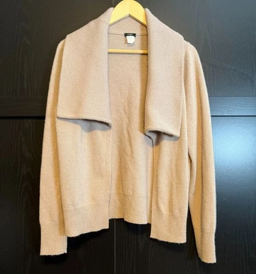 J. Cárdigan suéter con cuello chal de lana de cachemir Crew para mujer mangas largas grandes Foto 1 de 4