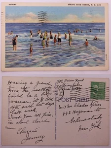 Spring Lake Beach, NJ, LN Postcard, Bathing Scene, Vintage, Collectible - Picture 1 of 1