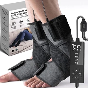 1 Pair Ankle Heating Pad for Feet Achilles Tendonitis Relief, Heated Ankle Br... - Picture 1 of 6