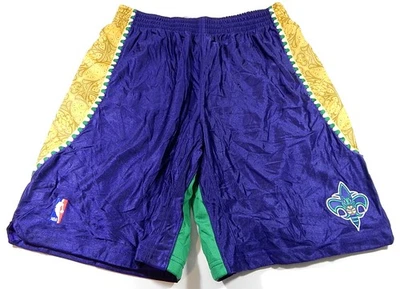 New Orleans Hornets NOLA Adidas Team Issued Basketball Shorts Purple XL +2" - Image 1 of 3