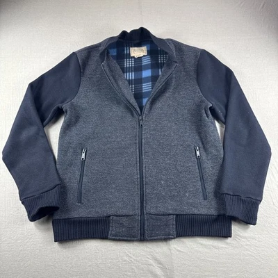 Boston Traders Flannel Fleece Lined Jacket Mens M Blue Zip Up Coat Casual Pocket - Image 1 of 4