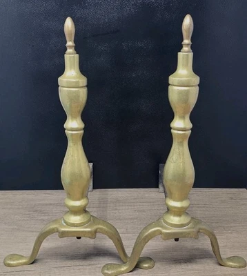 De colección Chimenea de Latón Andirons Porta Leños Decorativos Acento Hogar Clásico 15" Foto 1 de 4