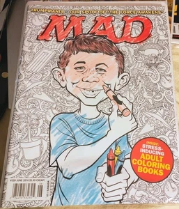 Mad Magazine #539 June 2016 Alfred E. Neuman Adult Coloring Book Force Awakens  - Imagen 1 de 4