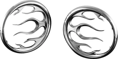 Parrillas de altavoz Kuryakyn Flame cromadas 3788 Foto 1 de 4