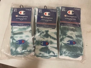 Set 3 Champion Crew-Herrensocken 3 Paar Performance grün Batik grau Größe 6-12 - Bild 1 von 3