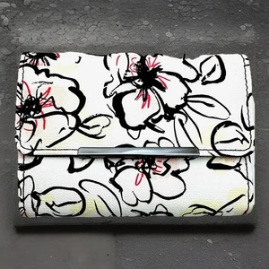 Portafoglio donna Mundi triplo bianco floreale vegan ecopelle compatto portafogli - Foto 1 di 12