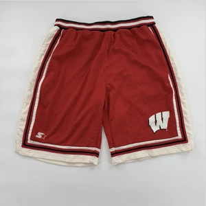 Vintage Wisconsin Badgers Shorts Mens Medium NCAA Basketball Starter Mesh 90s - Picture 1 of 4