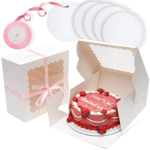 Bakepacker 36pcs 10x10x5 inches Cake Boxes with Window 18-Packs 10 Inch White... - Picture 1 of 6