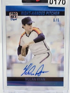 2023 Leaf Pro Set Pure Blue 6/6 Nolan Ryan Autograph - Picture 1 of 3