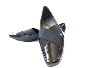 circa joan david NIERA Black Patent leather shoes Size 8.5 M slip on - Picture 1 of 15