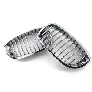 Pair Chrome Front Hood Grille 2004-2006 For BMW 3-Series E46 2-DOOR 2003-2006 - Picture 1 of 6