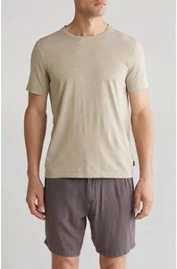 John Varvatos Men's Tan Enzo Marble Wash Crew-Neck Short Sleeve T-Shirt Medium - Picture 1 of 6