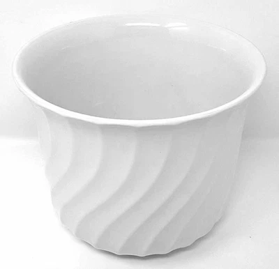 Blumentopf Zimmerpflanzentopf Keramik Ton Topf Wellenprofil Weiss 17 x 14 cm - Bild 1 von 4
