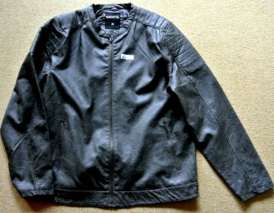 Anthrazitfarbene Herren Kunstleder-Jacke Freizeitjacke gefüttert Gr. XXL - Bild 1 von 4