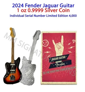 2024 PAMP 1 oz Proof Silver Fender Jaguar Guitar Coin LIVE! READY TO SHIP! - Picture 1 of 1