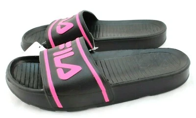 Nuevas sandalias FILA elegantes Slide ST talla 10 negras/rosa sin cordones para mujer’s Foto 1 de 4