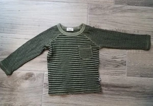 Splendid Boys Long Sleeve Cotton Striped Green Black Shirt Size 3-6 Months - Picture 1 of 6