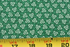 27" Long, Vintage, Cream Calico on Green Quilt Cotton, Concord, Joan Kessler P32 - Picture 1 of 6