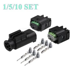 3 Pin/Way TE MQS Automotive Male Female Connector Plug Socket Kit for Benz BMW - Picture 1 of 10