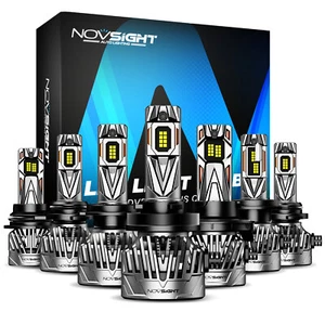 NOVSIGHT H4 H11 H13 9005 9006 9004 9007 LED Headlight High Low Beam Bulbs 6500K - Picture 1 of 19