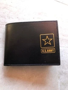 Challenge Coin Wallet US Army With Coin Pocket, Handmade Slim Leather Wallet - Picture 1 of 4