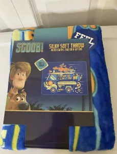 New SCOOB! Silky SOFT & Cuddly Throw Blanket 40 in x 50 in Scooby Doo Mystery - Picture 1 of 8