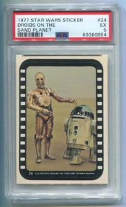 1977 Topps Star Wars Stickers #24 DROIDS ON THE SAND PLANET - Graded PSA 5 EX - Picture 1 of 2