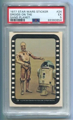 1977 Topps Star Wars Stickers #24 DROIDS ON THE SAND PLANET - Graded PSA 5 EX - Image 1 of 2