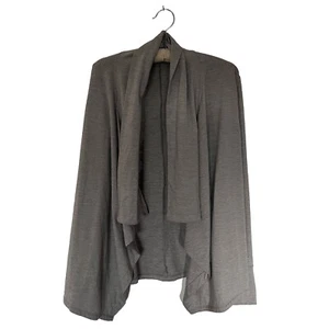 NIKE Womens Medium Long Sleeve Yoga Top Cardigan Jacket CD3210 059 Grey Heather - Picture 1 of 6