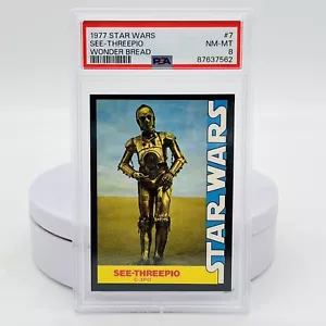1977 Star Wars C-3PO See-Threepio #7 Wonder Bread Trading Card PSA 8 NM-MT - Picture 1 of 8