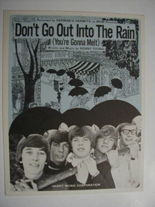DON'T GO OUT INTO THE RAIN (You're Gonna Melt) Sheet Music HERMAN'S HERMITS 1966 - Picture 1 of 2