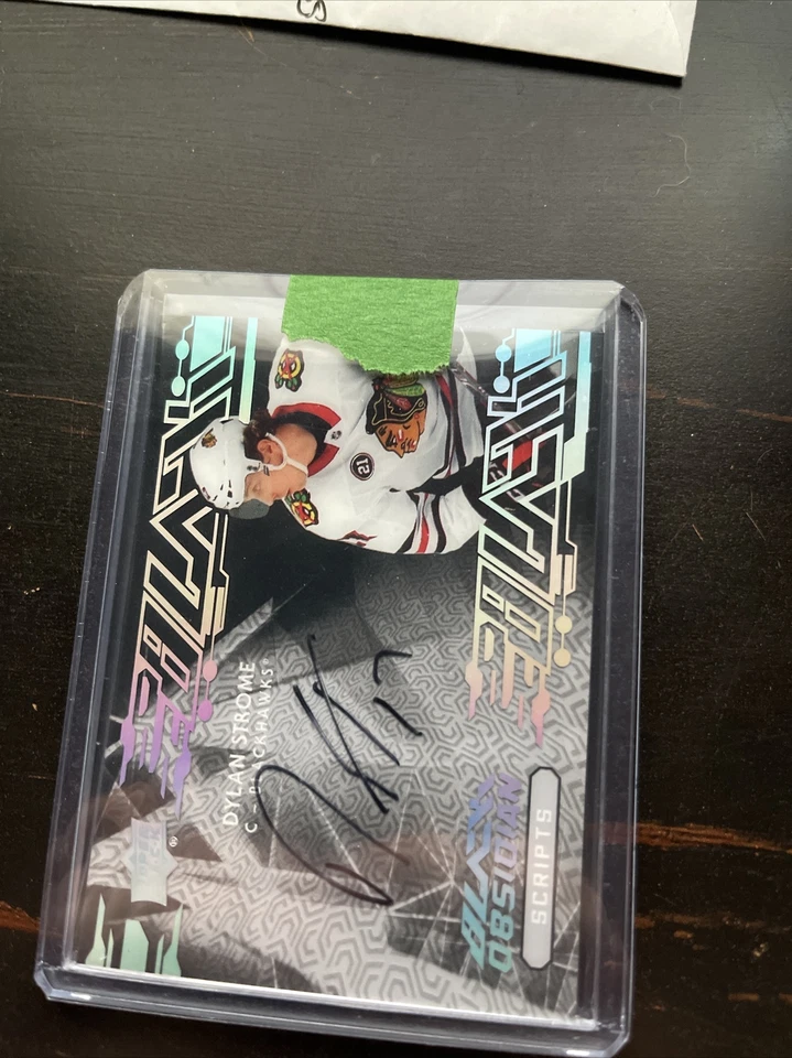2020/2021 Upper deck SPX Black Obsidian Scripts Dylan Strome auto.  OS-DS - Image 1 of 4