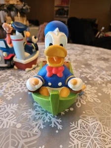 Vintage Walt Disney Donald Duck with Row Boat Plastic Bank with Stopper - Picture 1 of 20
