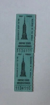 Pair of Empire State Observatories Tickets 1995 - Bild 1 von 2